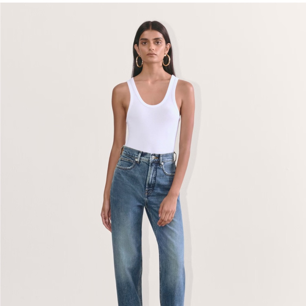 Everlane Blue Straight Leg Way High Jeans